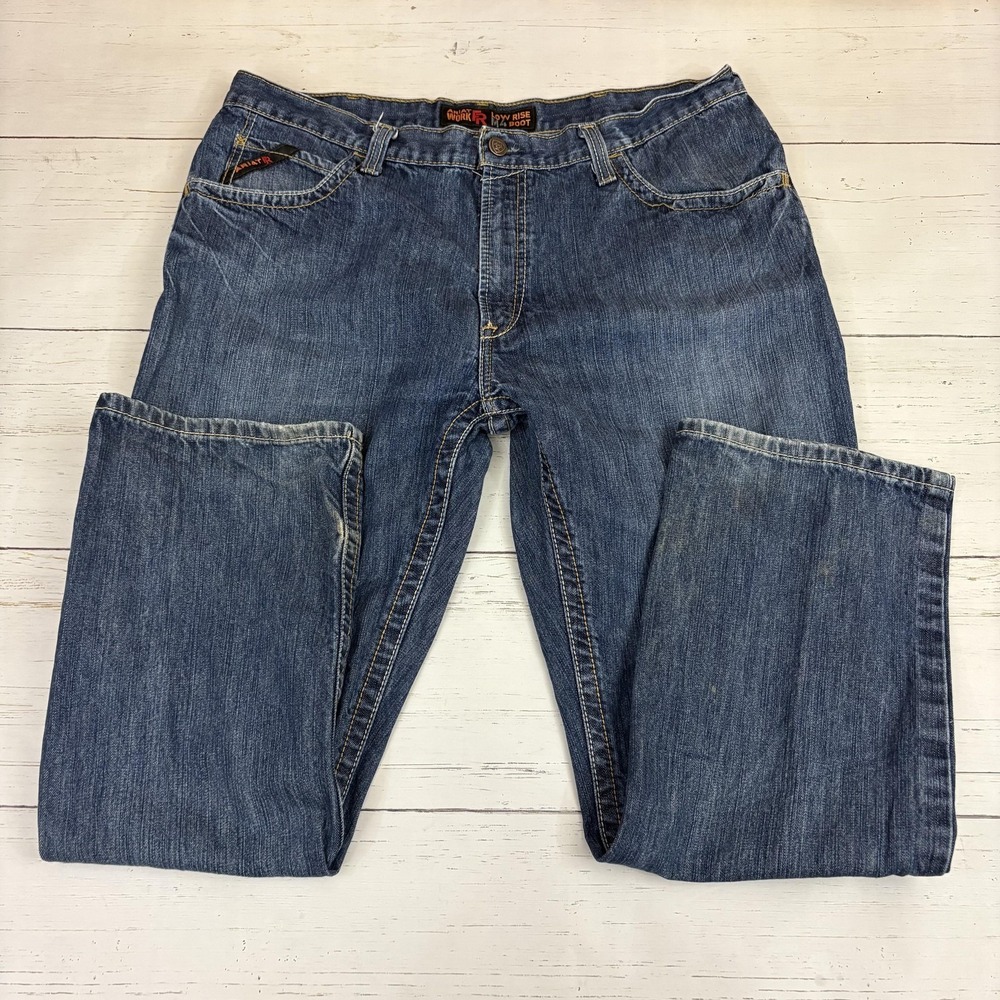 Ariat M4 FR Low Rise Relaxed Bootcut Jeans Mens 40x32 (41X32) Flame Resistant - Picture 2 of 14